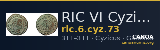 RIC VI Cyzicus 73 — CANOA