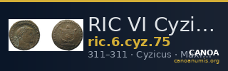 RIC VI Cyzicus 75 — CANOA