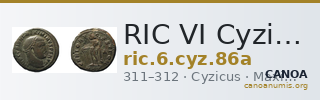 RIC VI Cyzicus 86a — CANOA