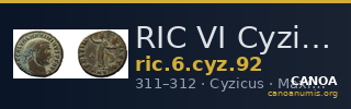 RIC VI Cyzicus 92 — CANOA