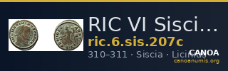 RIC VI Siscia 207c — CANOA