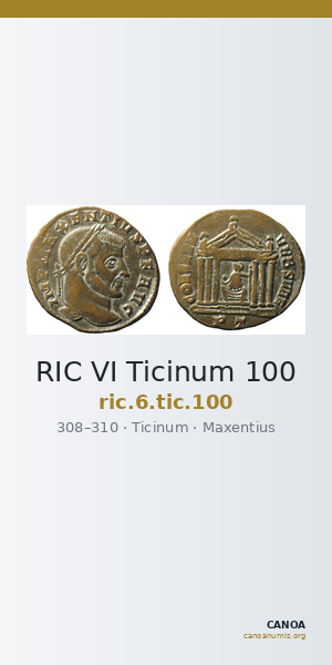 RIC VI Ticinum 100 — CANOA