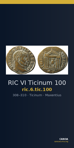 RIC VI Ticinum 100 — CANOA