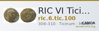 RIC VI Ticinum 100 — CANOA