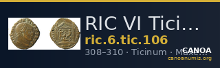 RIC VI Ticinum 106 — CANOA
