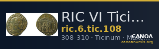 RIC VI Ticinum 108 — CANOA