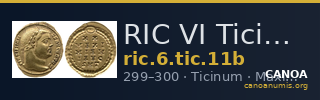 RIC VI Ticinum 11b — CANOA