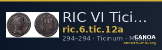RIC VI Ticinum 12a — CANOA