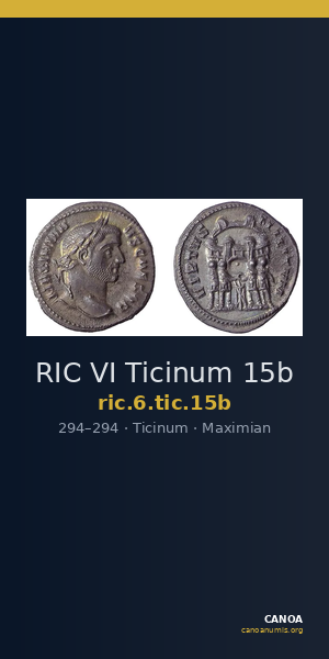 RIC VI Ticinum 15b — CANOA