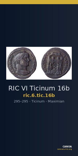 RIC VI Ticinum 16b — CANOA