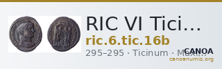 RIC VI Ticinum 16b — CANOA
