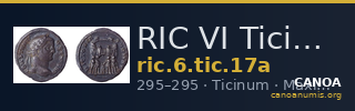 RIC VI Ticinum 17a — CANOA