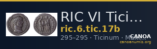 RIC VI Ticinum 17b — CANOA