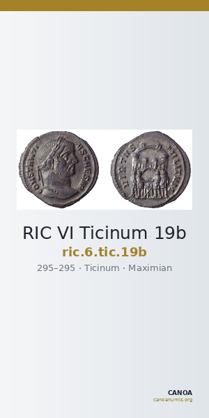 RIC VI Ticinum 19b — CANOA