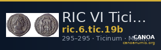RIC VI Ticinum 19b — CANOA