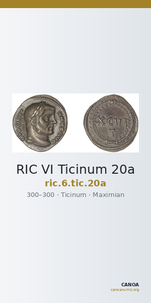 RIC VI Ticinum 20a — CANOA
