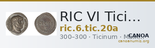 RIC VI Ticinum 20a — CANOA