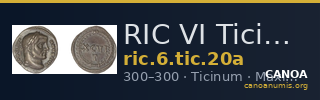 RIC VI Ticinum 20a — CANOA