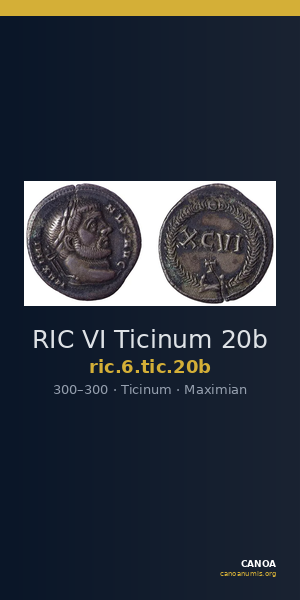 RIC VI Ticinum 20b — CANOA