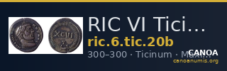 RIC VI Ticinum 20b — CANOA