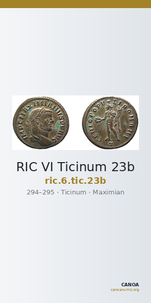 RIC VI Ticinum 23b — CANOA