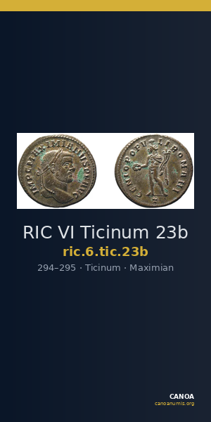 RIC VI Ticinum 23b — CANOA