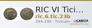 RIC VI Ticinum 23b — CANOA