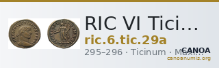 RIC VI Ticinum 29a — CANOA