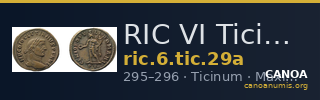 RIC VI Ticinum 29a — CANOA