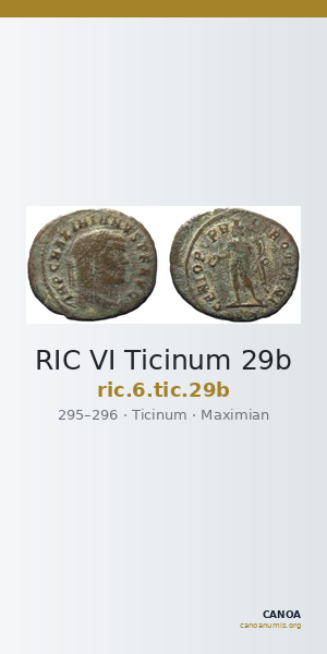 RIC VI Ticinum 29b — CANOA