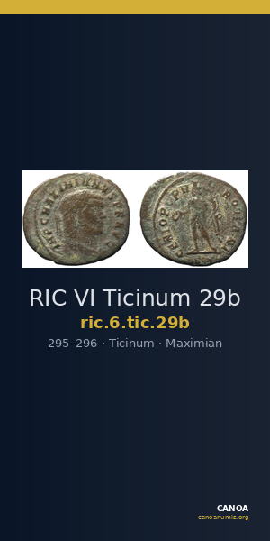 RIC VI Ticinum 29b — CANOA