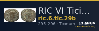 RIC VI Ticinum 29b — CANOA