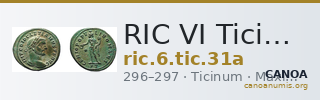 RIC VI Ticinum 31a — CANOA