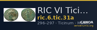 RIC VI Ticinum 31a — CANOA