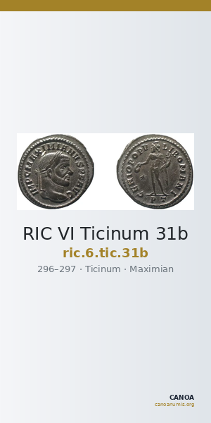 RIC VI Ticinum 31b — CANOA