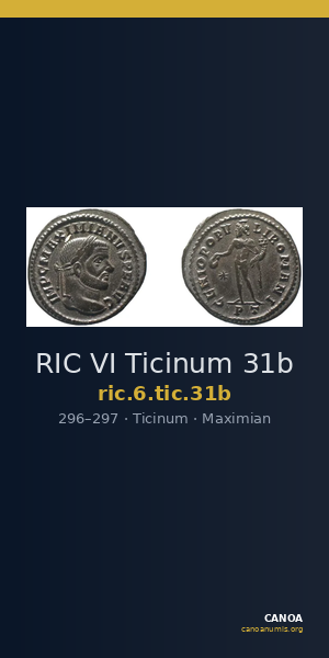 RIC VI Ticinum 31b — CANOA