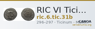 RIC VI Ticinum 31b — CANOA