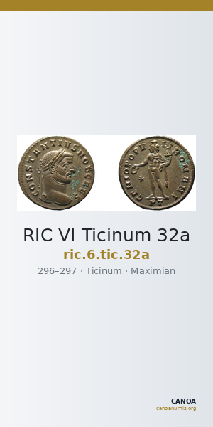 RIC VI Ticinum 32a — CANOA