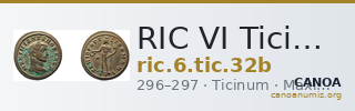 RIC VI Ticinum 32b — CANOA