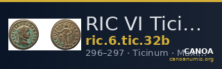 RIC VI Ticinum 32b — CANOA