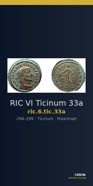 RIC VI Ticinum 33a — CANOA