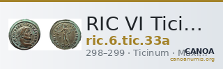 RIC VI Ticinum 33a — CANOA