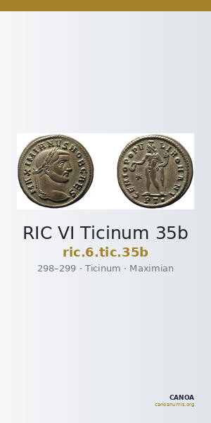 RIC VI Ticinum 35b — CANOA