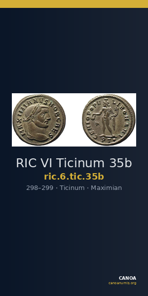 RIC VI Ticinum 35b — CANOA