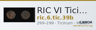 RIC VI Ticinum 39b — CANOA