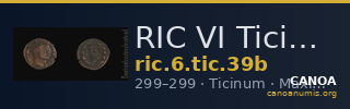 RIC VI Ticinum 39b — CANOA