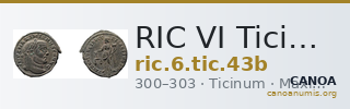 RIC VI Ticinum 43b — CANOA