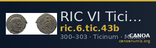 RIC VI Ticinum 43b — CANOA