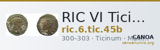 RIC VI Ticinum 45b — CANOA