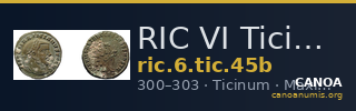 RIC VI Ticinum 45b — CANOA